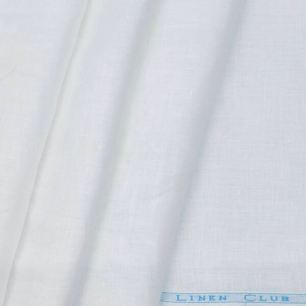 Linen Club pure Linen 60 Lea Premium Plain White Shirt n Kurta Pajama Fabric - Image 3