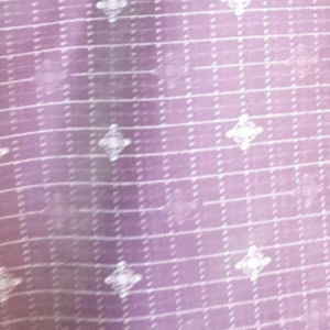 Lavender Cotton Fabric with White Grid and Floral Motif