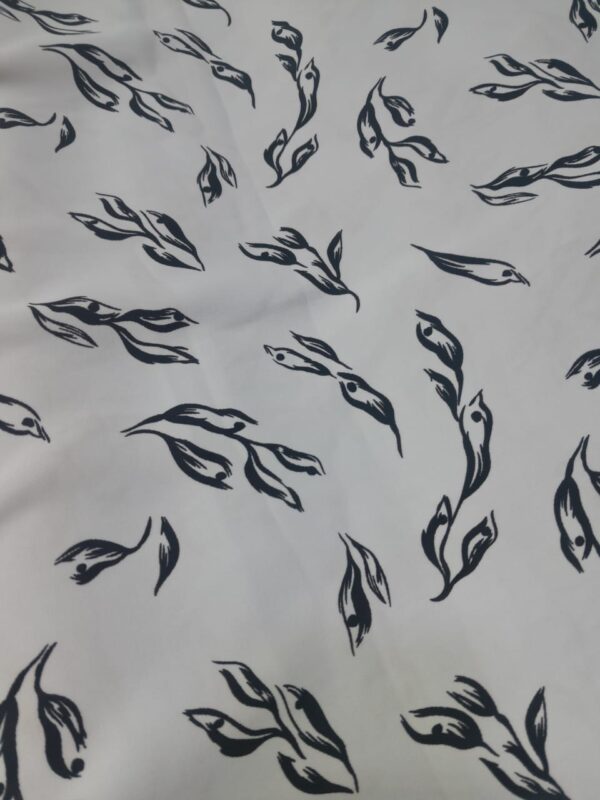 Sumi Hana Japanese Print Cotton – Monochrome Floral Elegance - Image 2