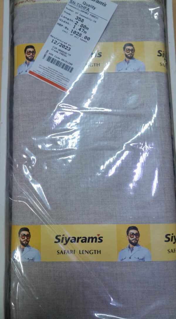 Siyaram’s SN-TOHFA Safari Fabric LIght Grey