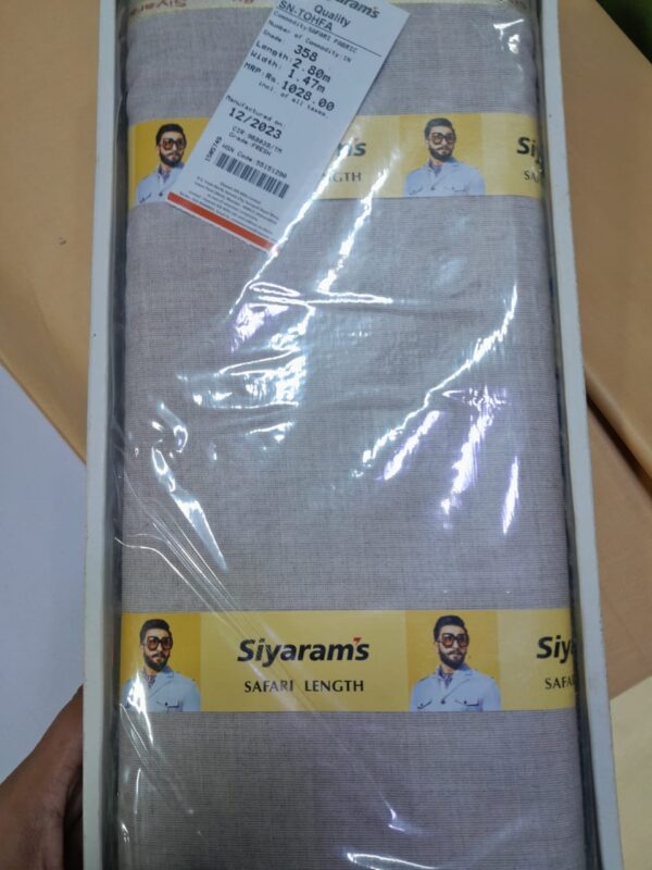Siyaram's Safari Length Suiting Fabric(Light Beige/Grey)