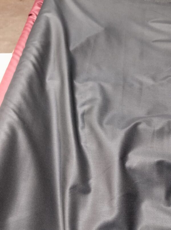 black satin-finish poly-viscose suiting fabric