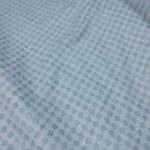 Sky Blue and White Geometric Cube Pattern Cotton Jacquard Fabric