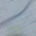 White Cotton Fabric with Micro Floral Dot Print – Light Grey Edition