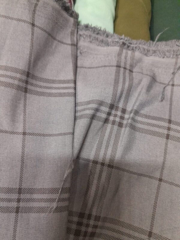 Grey Tartan Checks Twill Cotton Shirt Piece