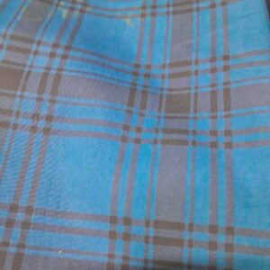 Teal Blue & Charcoal Grey Twill Cotton Check Shirt Fabric