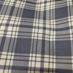 Navy Blue & Cream Twill Cotton Large Check Shirt Fabric