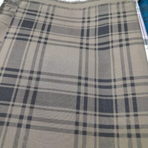 Men's Twill Cotton Shirt Piece – Classic Beige & Black Check Fabric