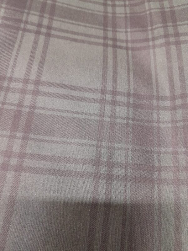 Men's Twill Cotton Shirt Piece – Dusty Mauve & Grey Check Fabric