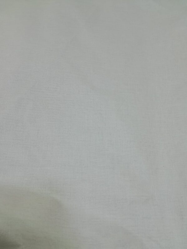 Soft White Pure Cotton Plain Weave Fabric – Lightweight & Breathable for Shirts, Kurtas & Lining"
