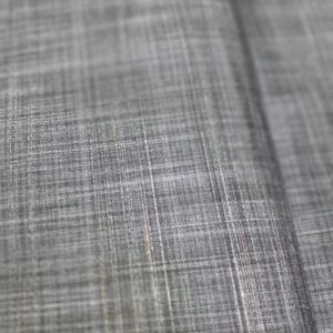Grey Yarn-Dyed Poly-Viscose Suiting Fabric – Crosshatch Weave for Formal Trousers & Blazers"