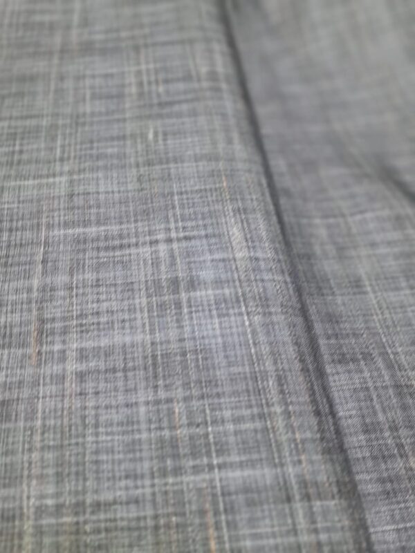 Grey Yarn-Dyed Poly-Viscose Suiting Fabric – Crosshatch Weave for Formal Trousers & Blazers" - Image 2