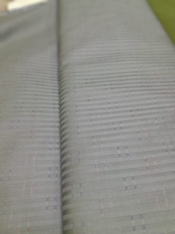 Light Grey Self-Design Jacquard Dobby Shirting Fabric - Image 2
