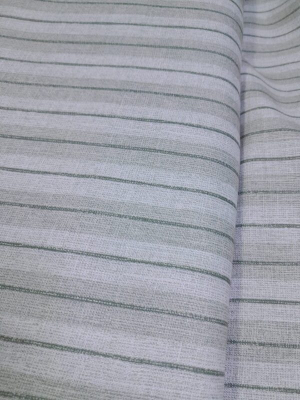 Sage-Green Pinstripe Linen Blend Fabric”