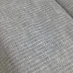 "Grey Slub Cotton-Linen Blend Fabric with Woven White