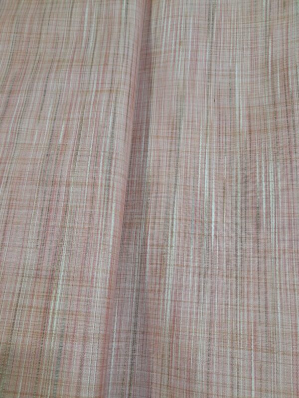 Multicolor Handwoven Slub Cotton Fabric in Pastel Stripes