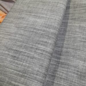 Grey Handwoven Look Slub Cotton Fabric – Chambray Texture for Casual and Ethnic Wear"