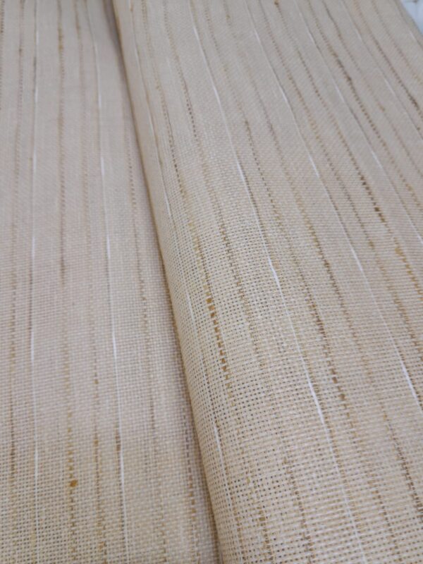 Beige Handwoven Look Cotton Jute Blend Fabric –