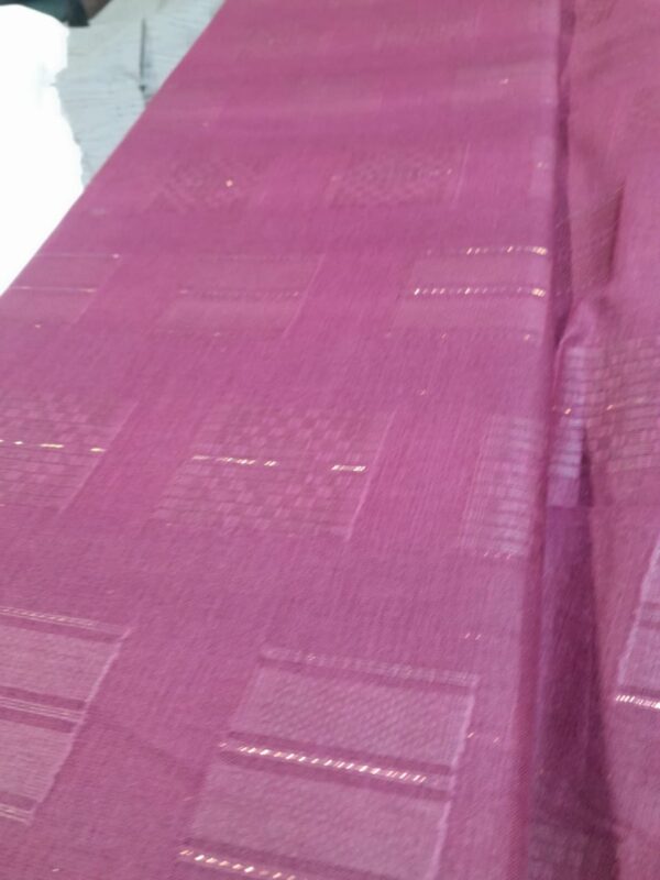 Jacquard Textured Fabric – Plum Color with Geometric Box Design"