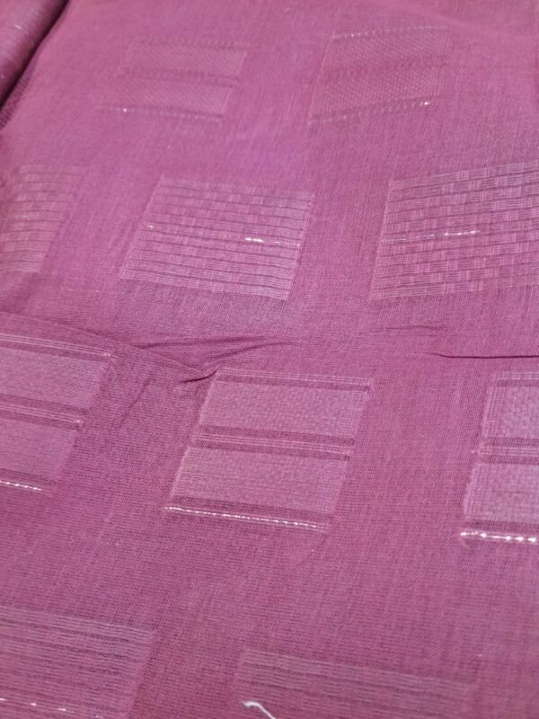 Jacquard Textured Fabric – Plum Color with Geometric Box Design" - Image 2