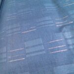 Midnight Blue Jacquard Fabric – Box & Line Pattern