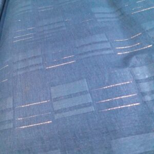 Midnight Blue Jacquard Fabric – Box & Line Pattern
