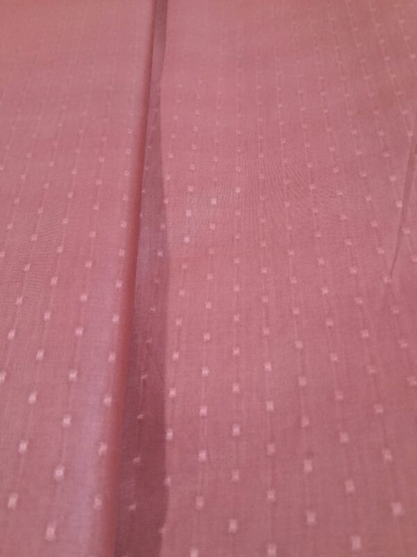 Peach Dobby Fabric – Vertical Dotted Stripe Pattern - Image 2