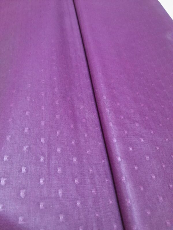 Dark Purple Dobby Fabric – Vertical Dotted Stripe Pattern - Image 2